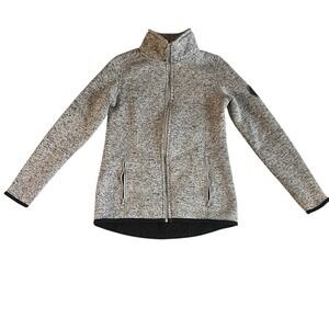 Ascend Women's Size XS Gray Heather Sweatshirt Jacket Sweater Pocket Mock Neck